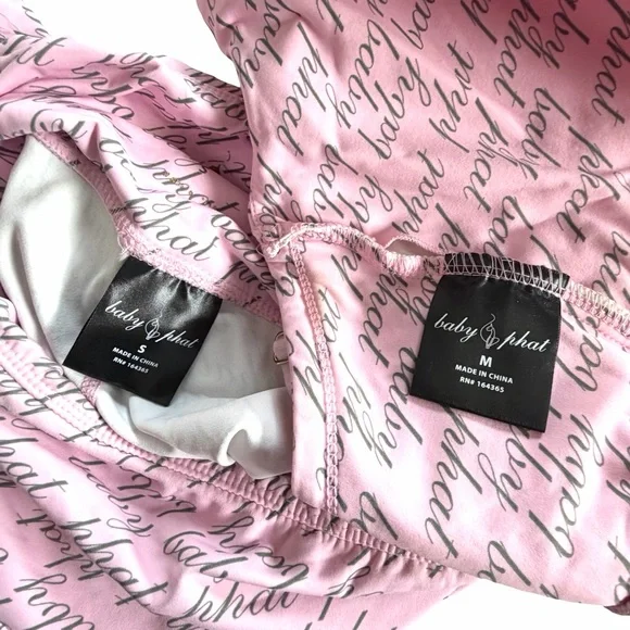 Baby Phat NWT Pink Logo Print Chain Bralette & Biker Shorts Size Small Medium - Picture 11 of 16